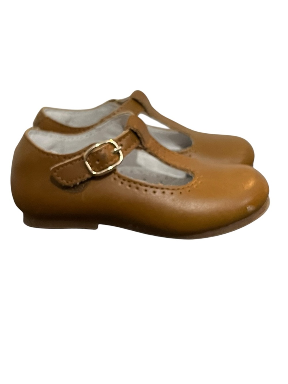 L'Amour Girls' T-Strap Mary Jane Shoes Leather Brown Size 6